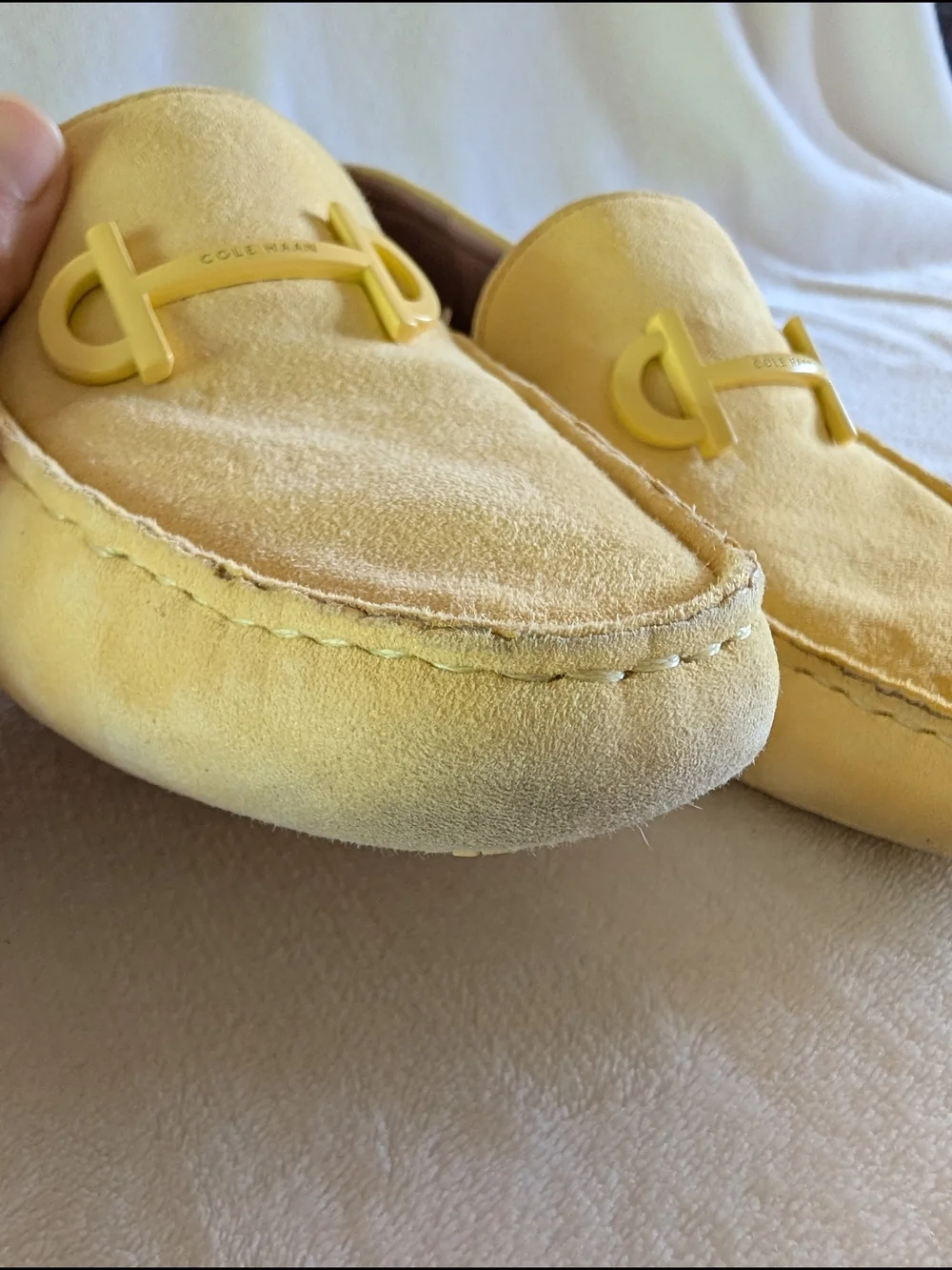 Cole Haan Women’s Yellow Suede Moccasin Loafers - Picture 6 of 10